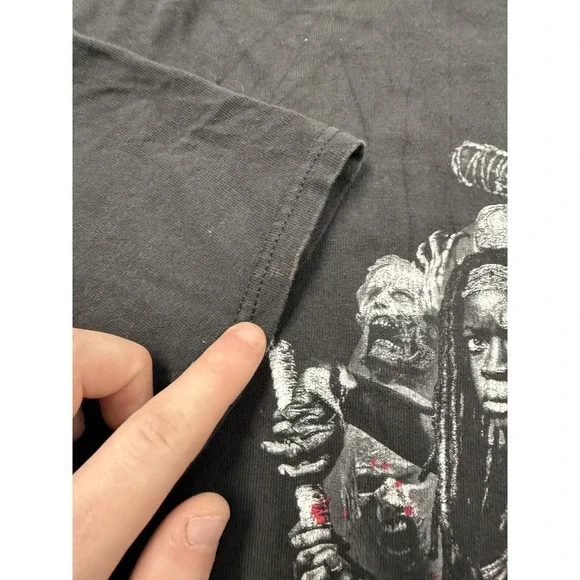 AMC The Walking Dead Skull Zombie Graphic T Shirt Black - Picture 3 of 7